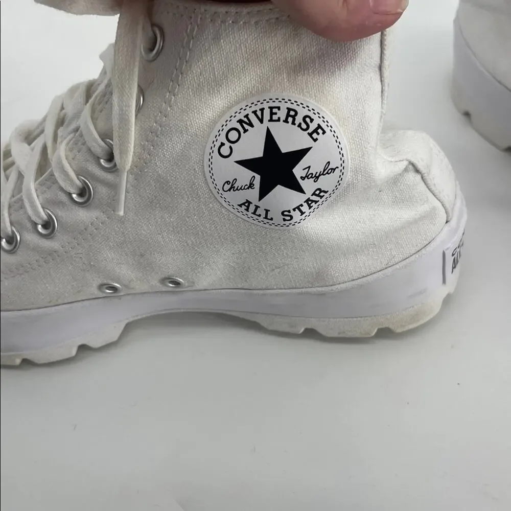 Converse Chuck Taylor All Star lugged hi top lace up sneaker shoes sz 10 - Picture 4 of 7